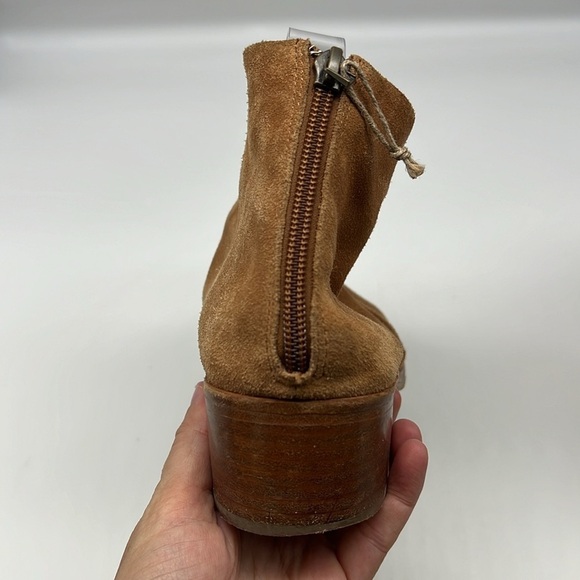 Soludos - Venetian Brown Suede Ankle Zip Heeled Pointed Toe Bootie Size 9.5 - Picture 7 of 16